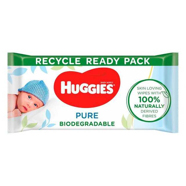 Huggies Baby Wipes Pure Biodegradable  56